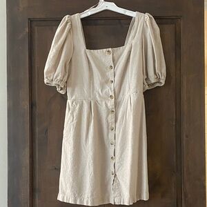 Old Navy Cream Button-Down Mini Dress